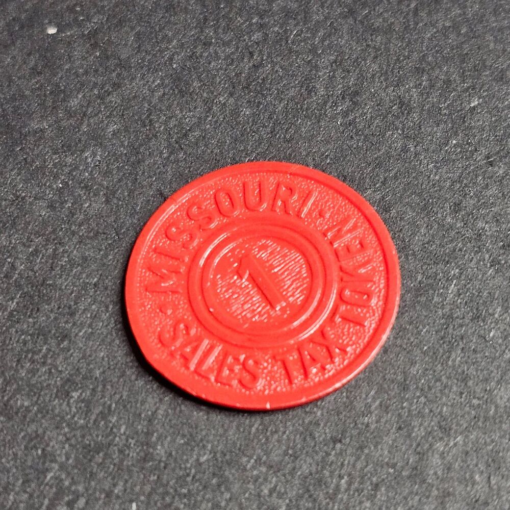 Great Depression Red Missouri Plastic Sales Tax Token 1930s/1940s